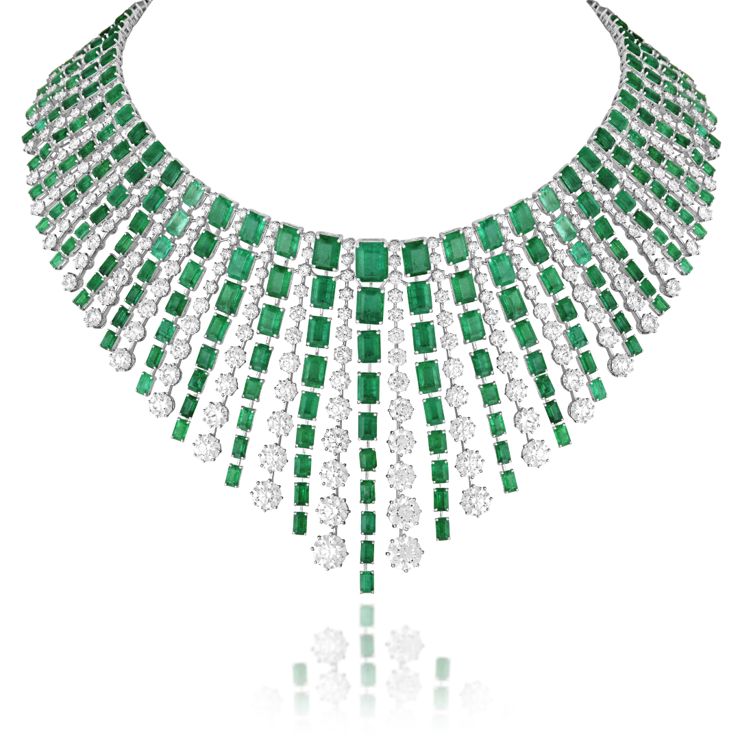 Emerald & Diamond Harmony Necklace