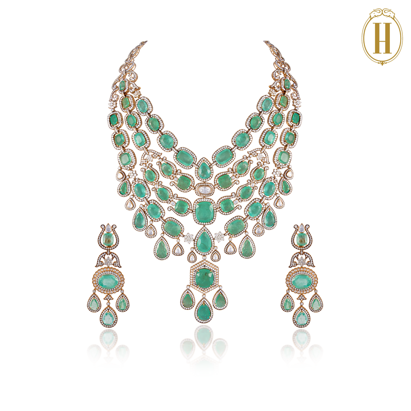 Fiona-Spring-Summer-'24-Fiona-Emerald-Layered-Heritage-Statement-Necklace-3