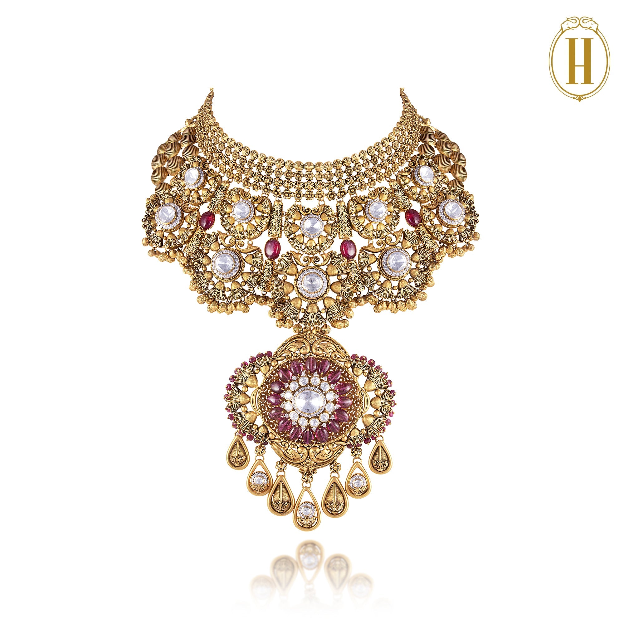 The-Vintage-Voyage-Exquisite-Bridal-Gold-Necklace-set-with-Tourmalines-3