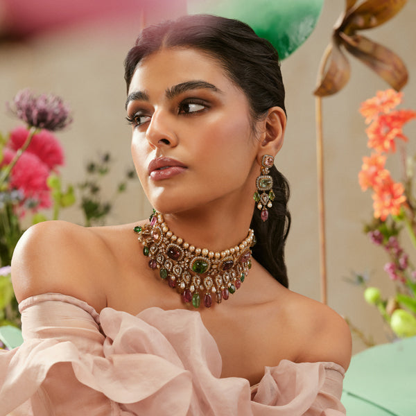 Fiona-Spring-Summer-'24-Fiona-Tourmaline-Choker-Necklace-Set-with-Pearls-2
