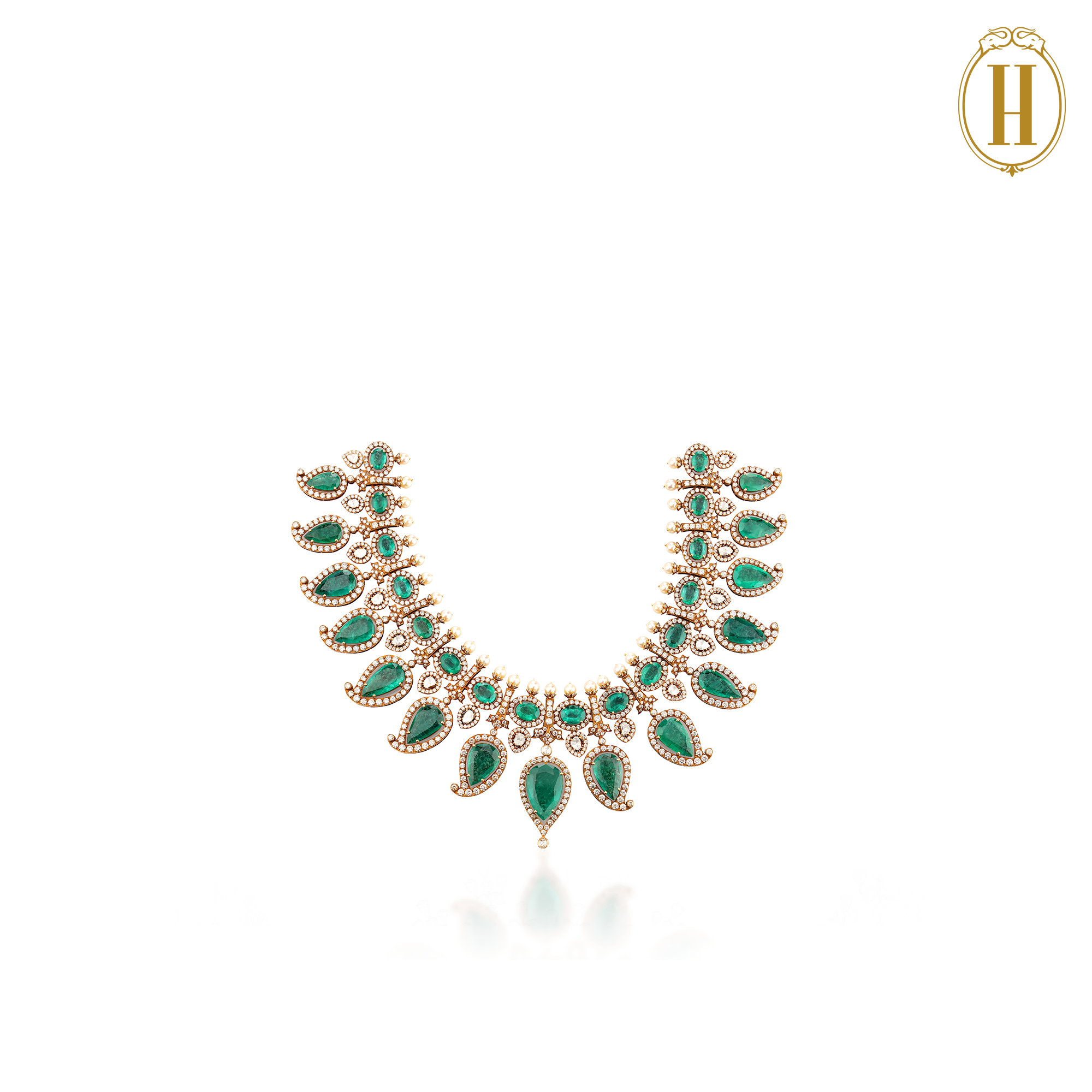 emerald diamond necklace