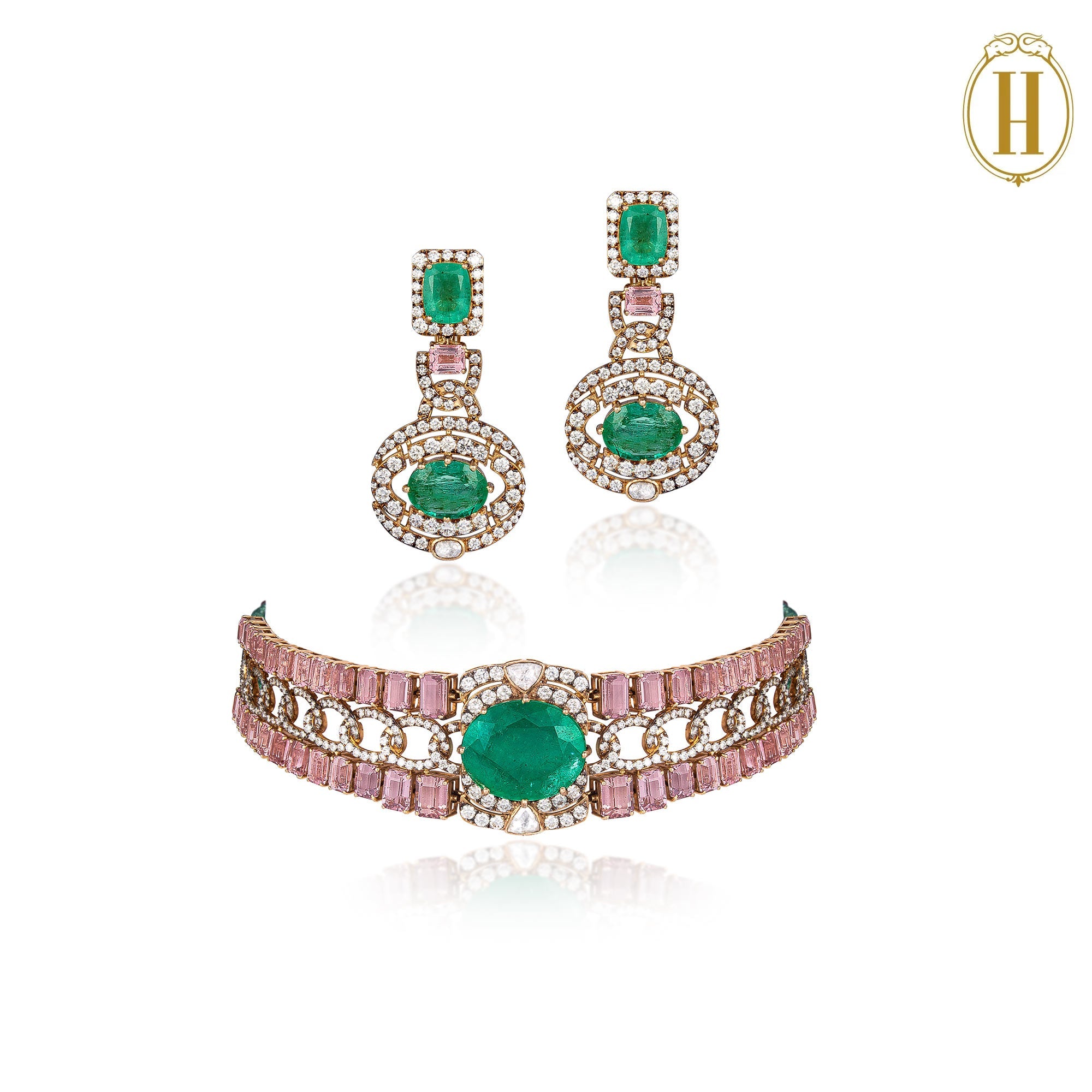 Spring-Summer-2025-Emerald-and-Diamond-Polki-Choker-3