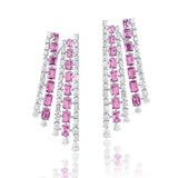 Pink Sapphire & Diamond Facet Necklace Set