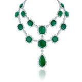 Statement Emerald and Diamond Facet Set