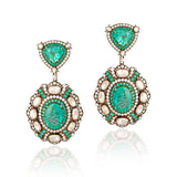 Cascading Facets Emerald Necklace Set