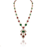 Multi-hued Tourmalines Facet Neclace Set
