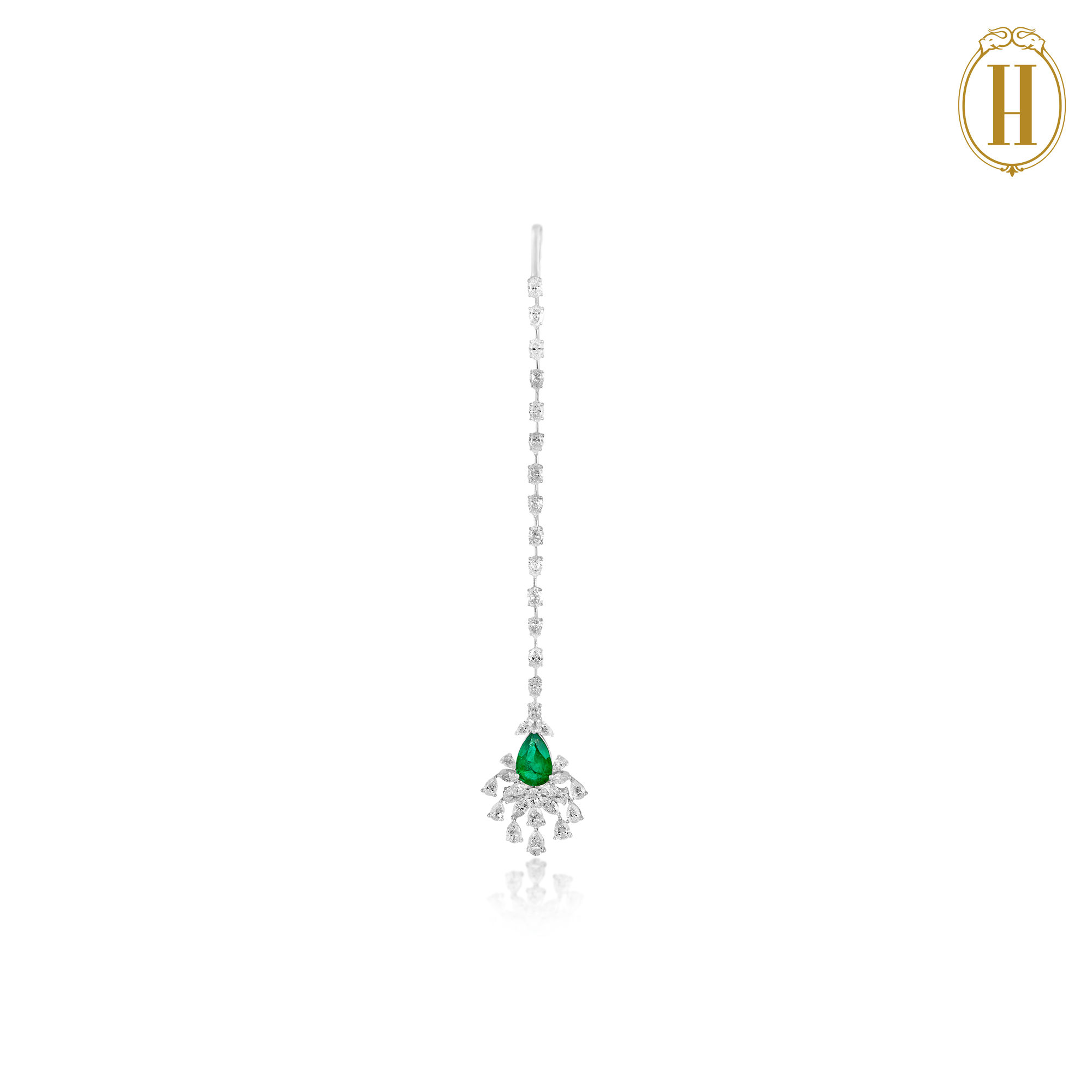 Emerald and Diamond Maang tikka