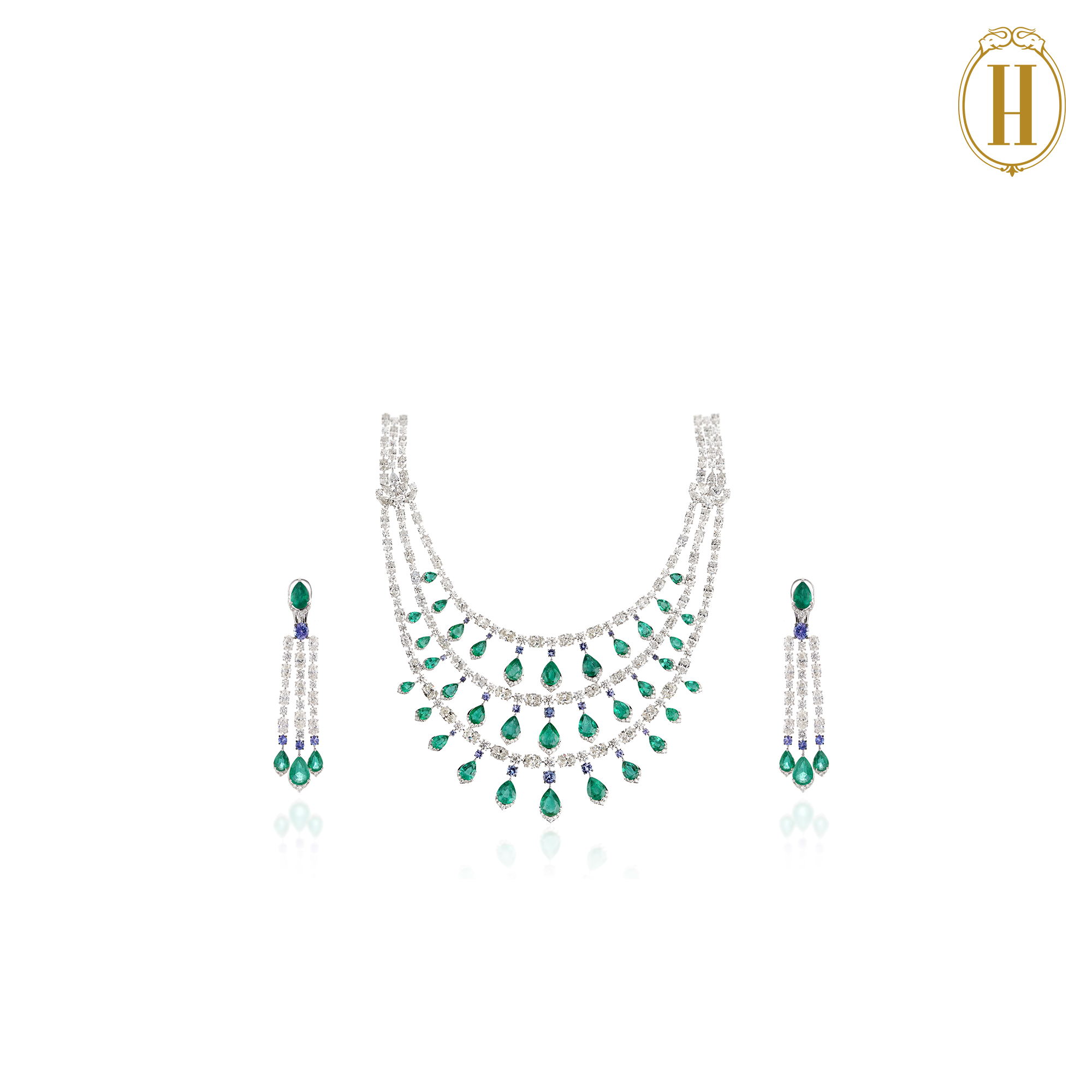 Emerald necklace set