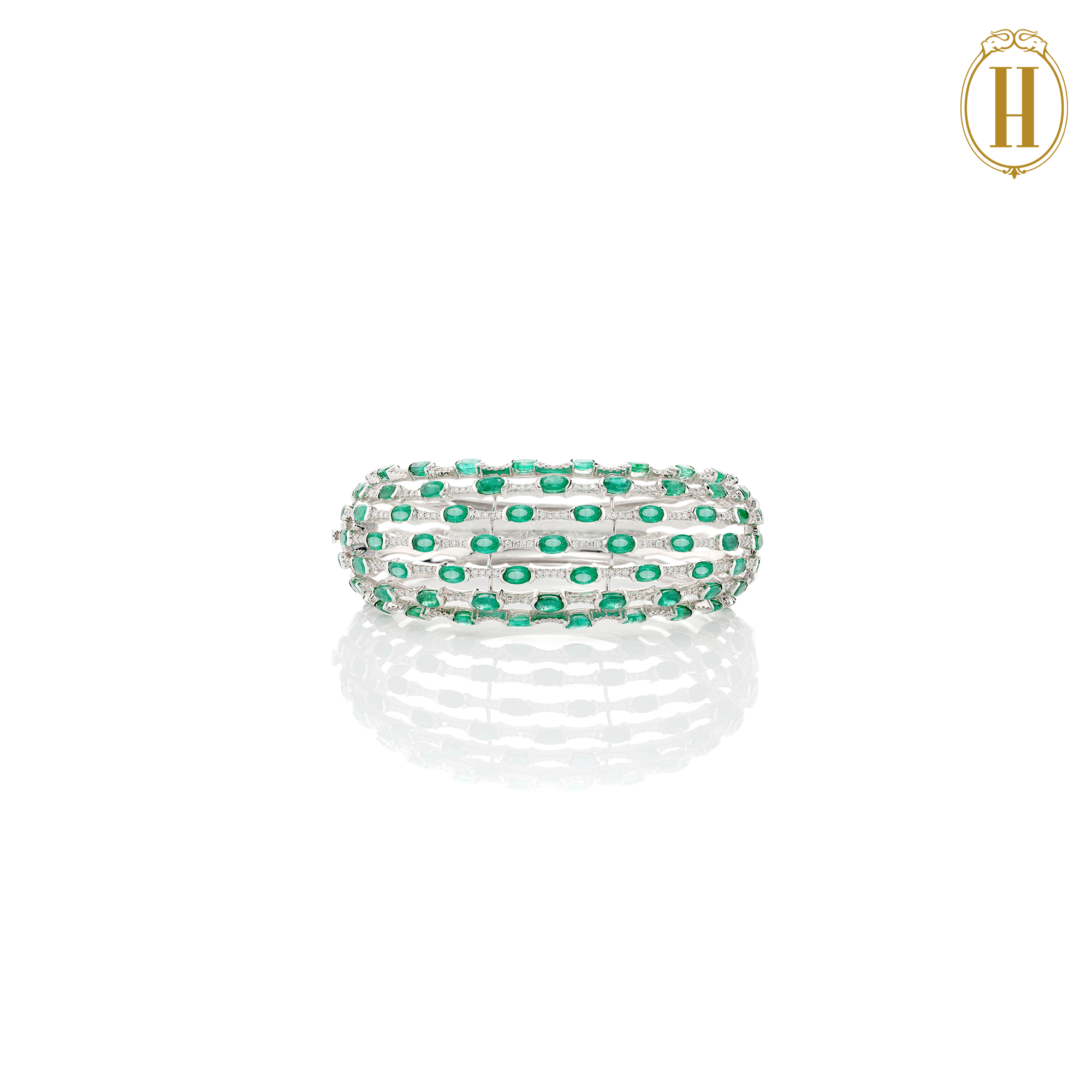 Emeralds and Diamonds Statement Cuff