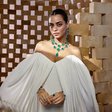 Statement Emerald and Diamond Facet Set