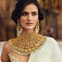 Spring-Summer-2025-Statement-Gold-Satlada-Set-with-Emerald-Drops-1