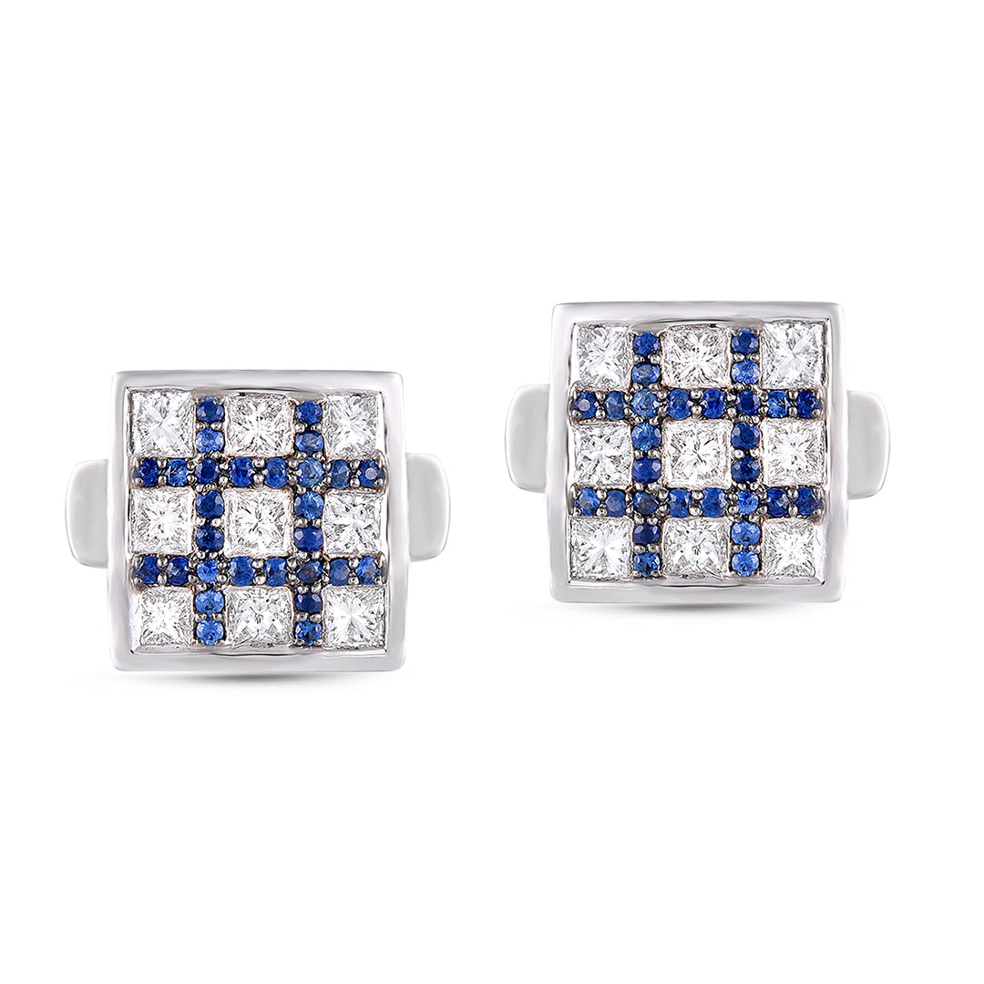 Kaiser Diamond and Blue Sapphire Cufflinks