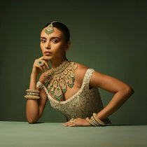 LEGACY-COLLECTION-2025-26-Legacy-Bridal-Emerald-Polki-Necklace Set-1