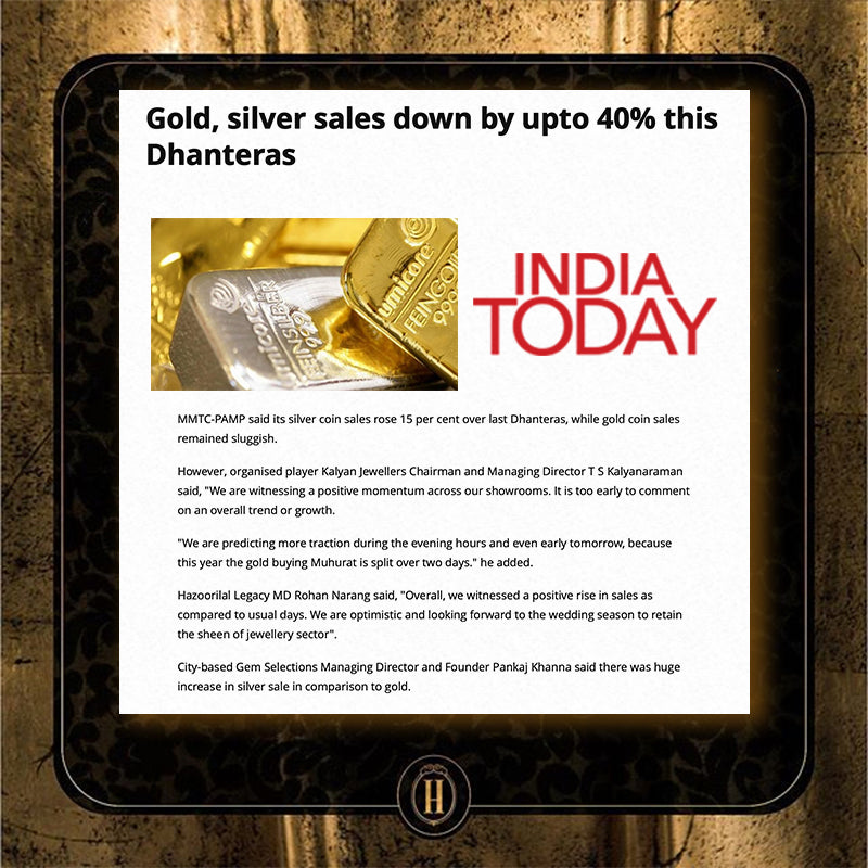 media & press india today gold, silver sales down by upto 40% this dhanteras