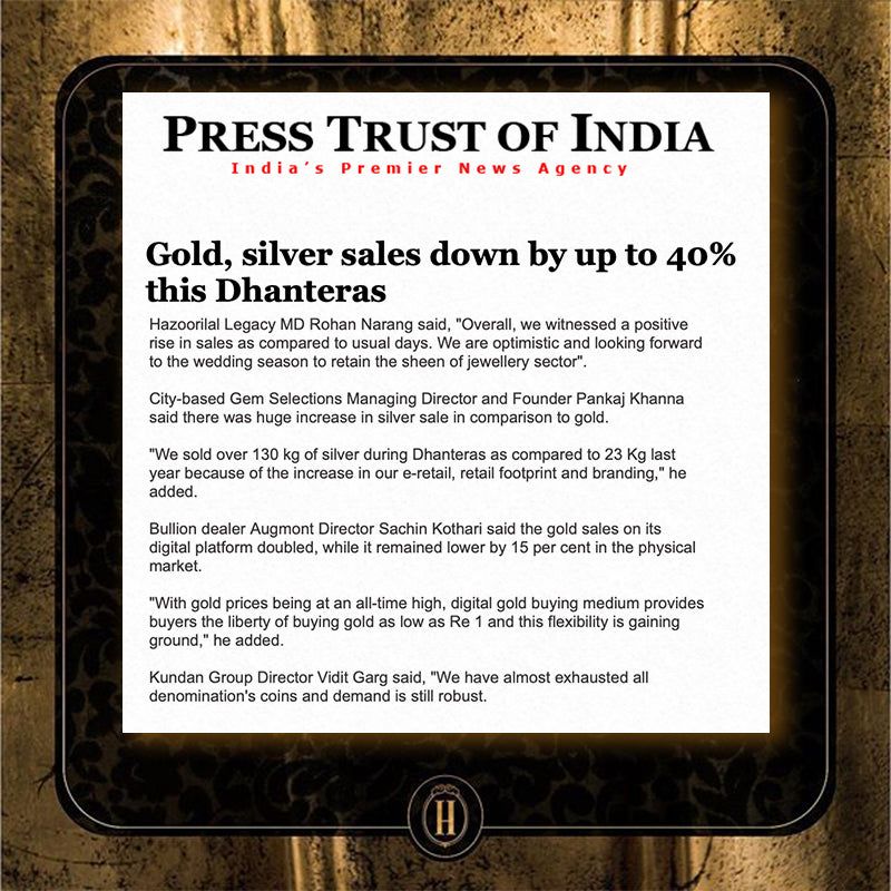 media & press pti gold, silver sales down by up to 40% this dhanteras